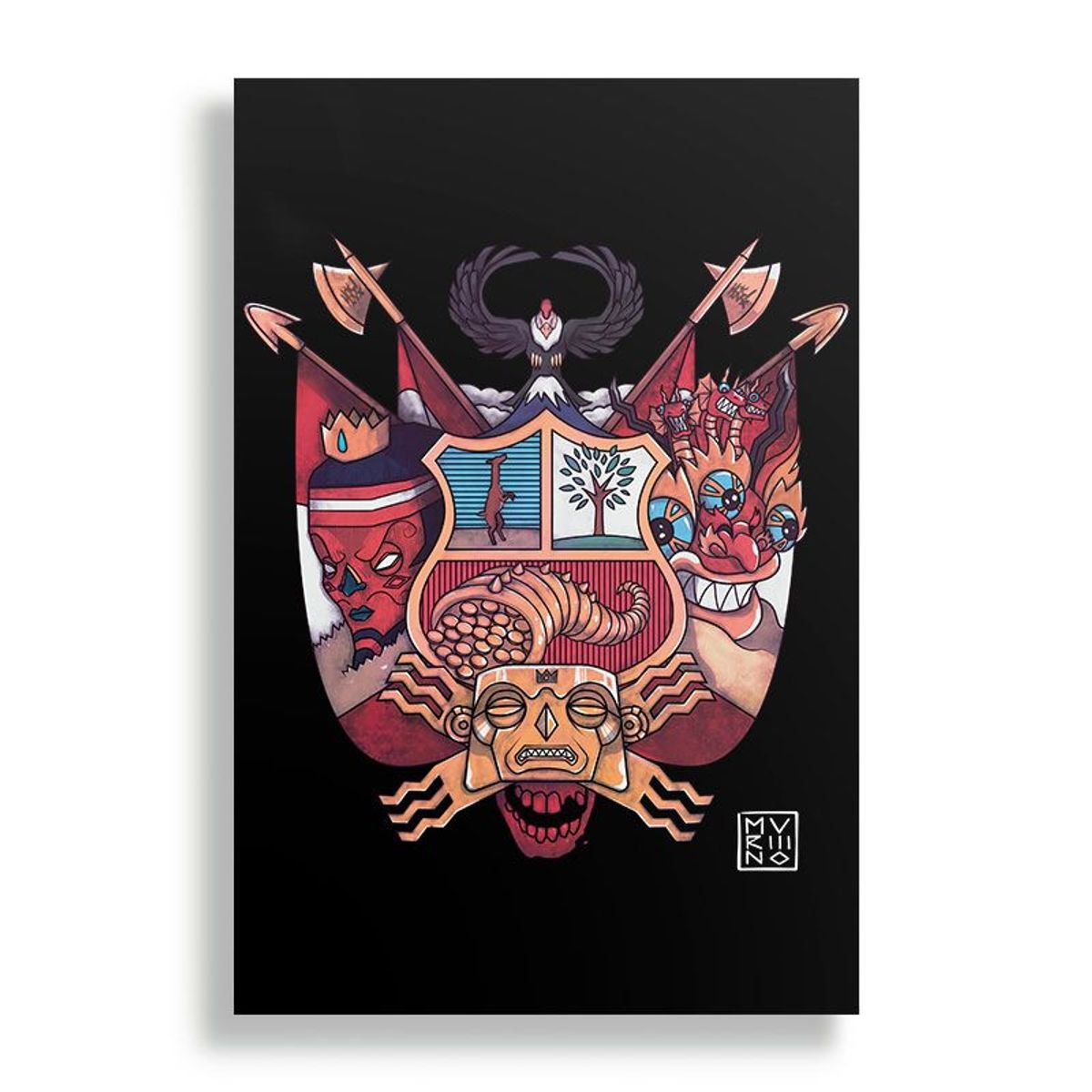 KUSTOMIT - Cuadro Decorativo Aluminio 20x30 - Escudo