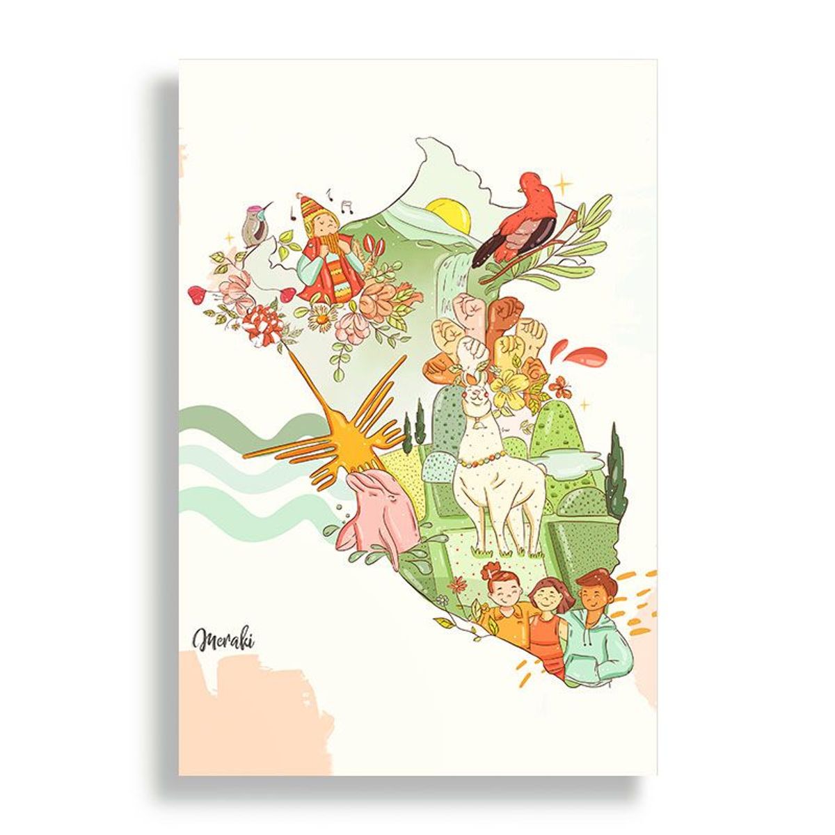 KUSTOMIT - Cuadro Decorativo Aluminio 20x30 - Mi querido Perú