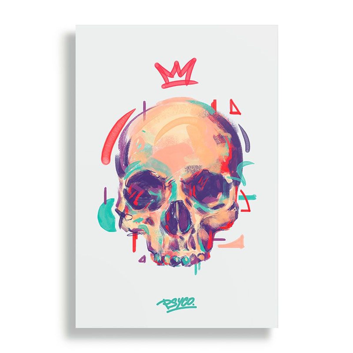 KUSTOMIT - Cuadro Decorativo Aluminio 20x30 - Skull King
