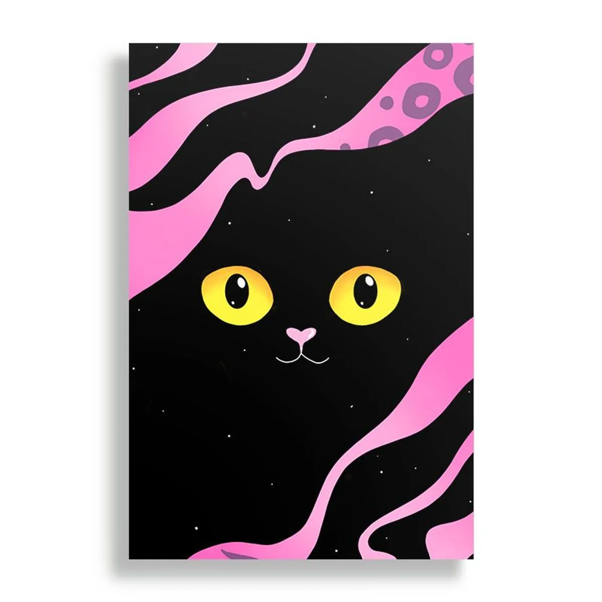 KUSTOMIT - Cuadro Decorativo Aluminio 20x30 - Gato negro buena suerte