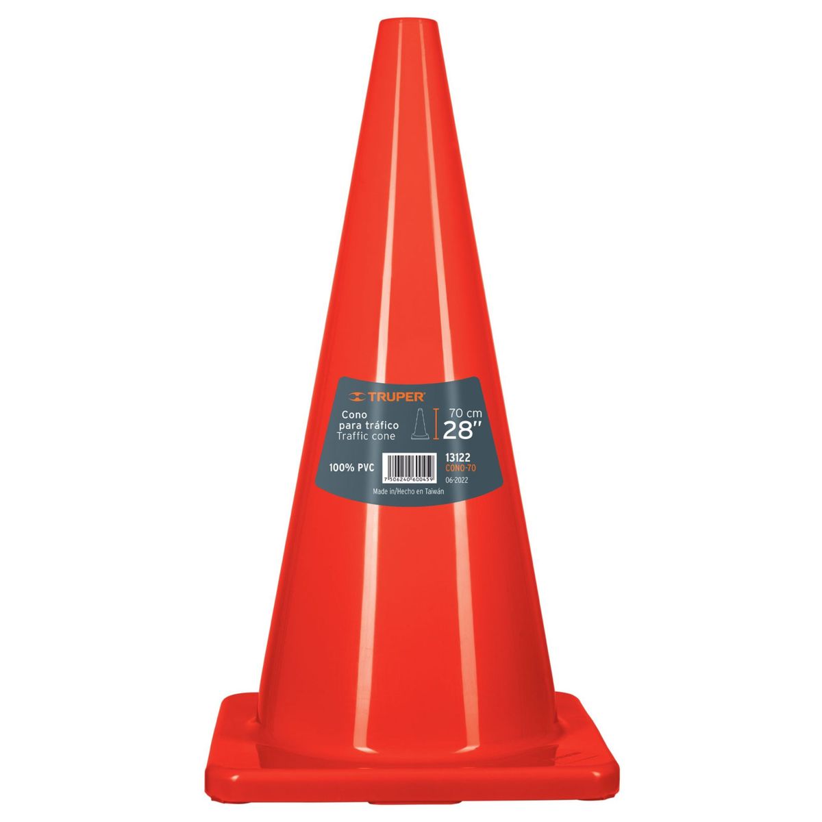 TRUPER - Cono de seguridad precaución  de 70 cm de PVC, Truper