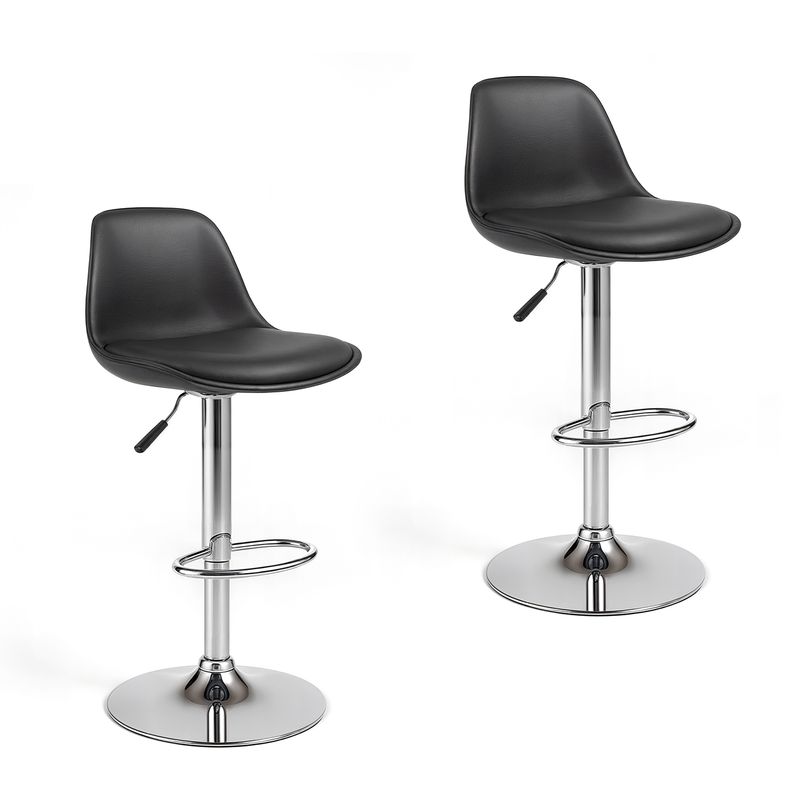 GENERICO - Pack 2 Silla Piso Bar Altura Regulable Taburete Okaeri - Negro