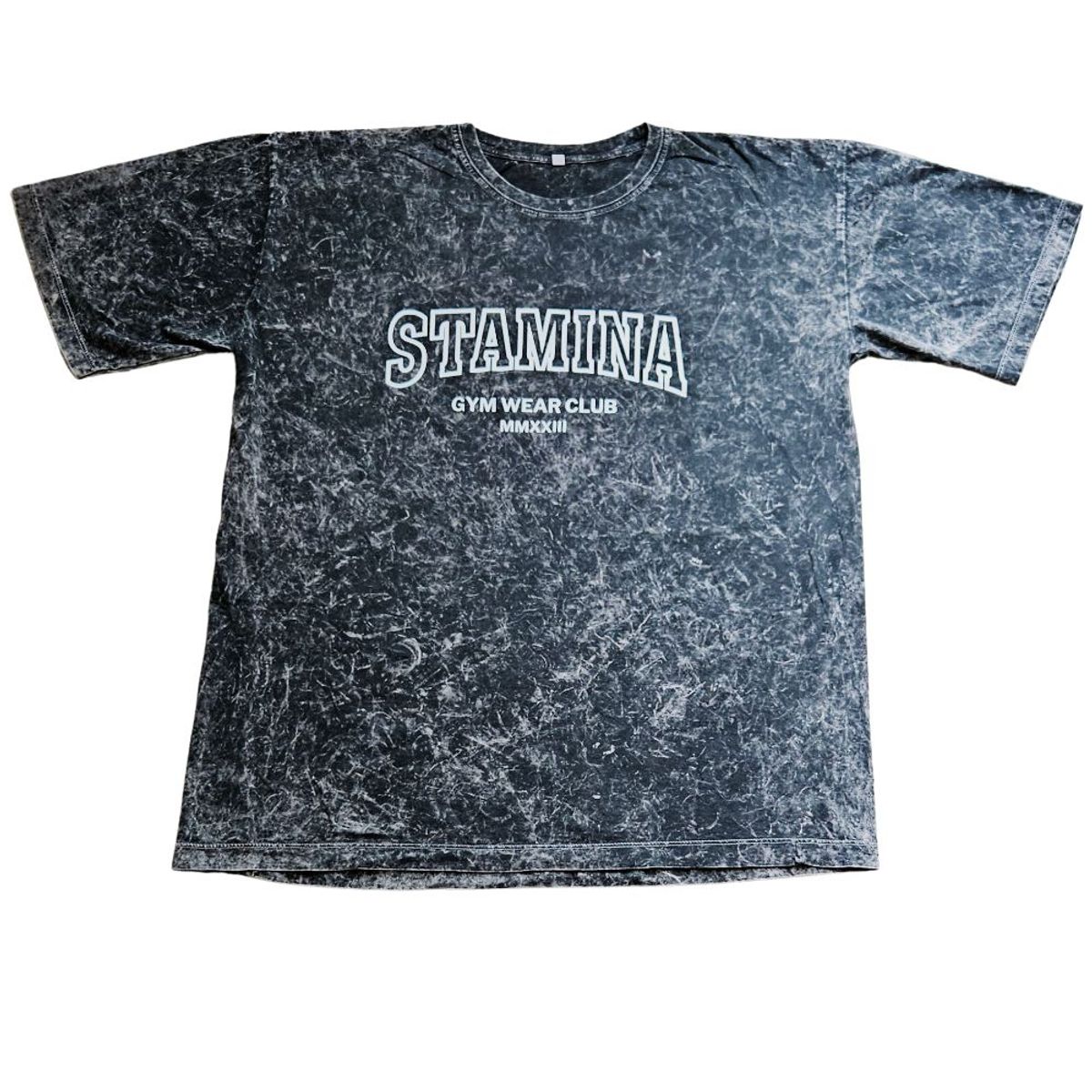 GENERICO - POLO OVERSIZE ACID WASH GRIS STAMINA - POLO PARA EL GYM