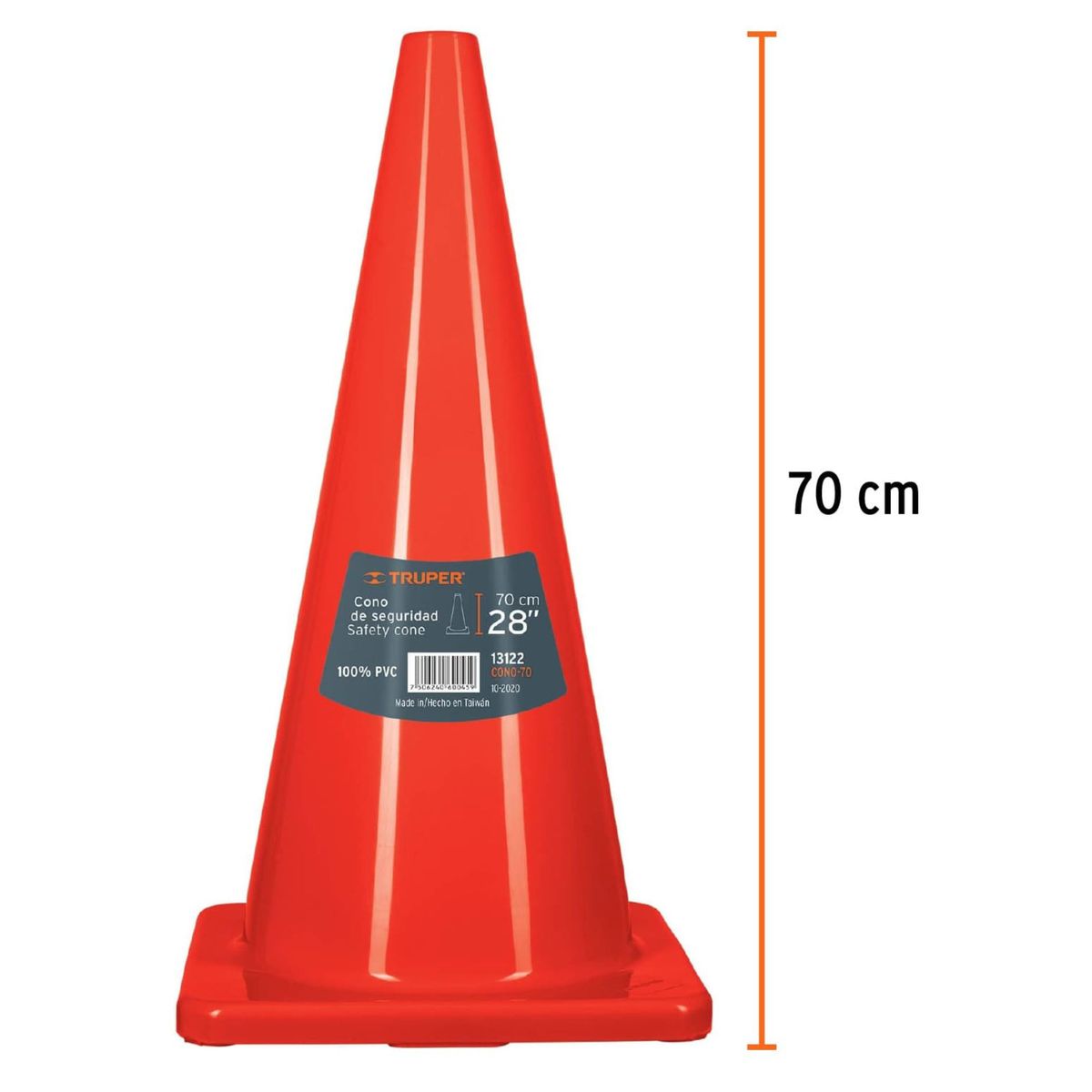 Truper - Cono de seguridad precaución  de 70 cm 4 unidades PVC Truper