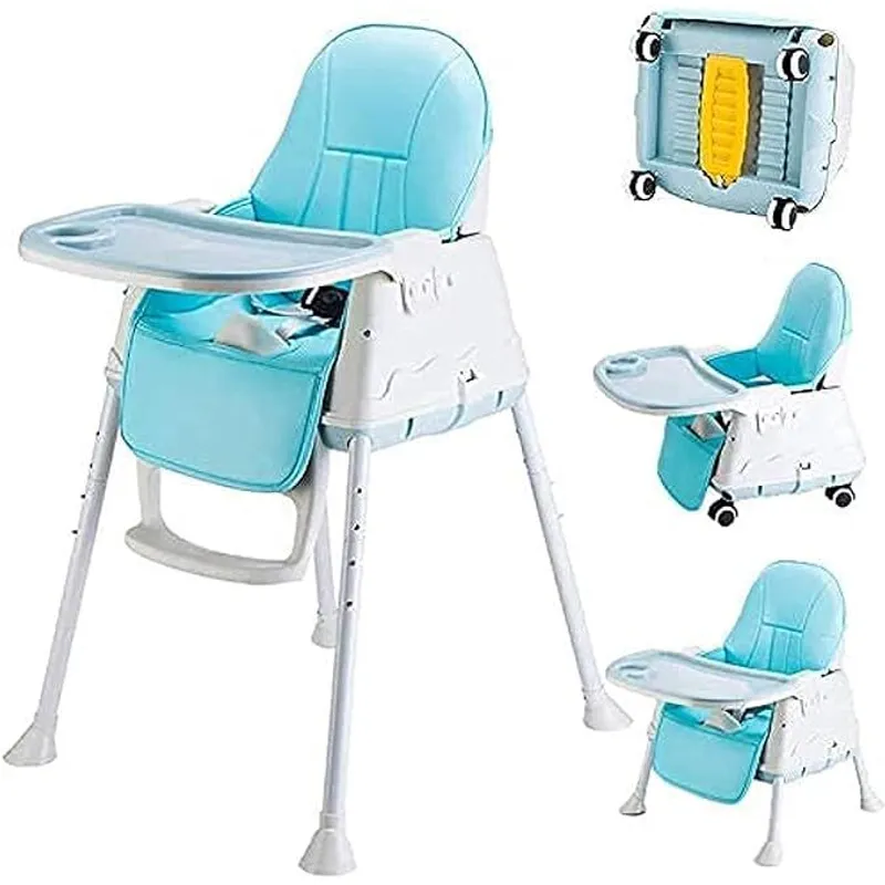 GENERICO - Silla de Comer Bebe 3 en 1 Celeste