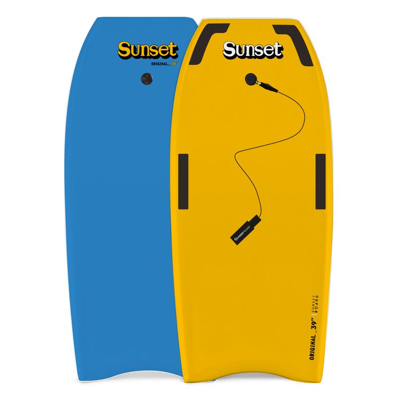 SUNSET BOARD - Bodyboard Sunset de 33" de 4 a 8 años amarilla/celeste