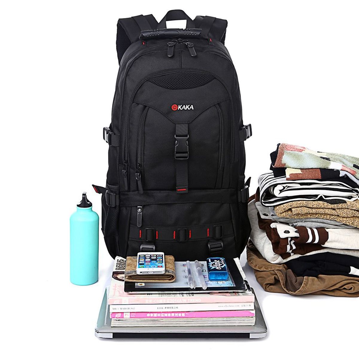 KAKA - Mochila Kaka 2020 Viaje Outdoor Laptop Negro