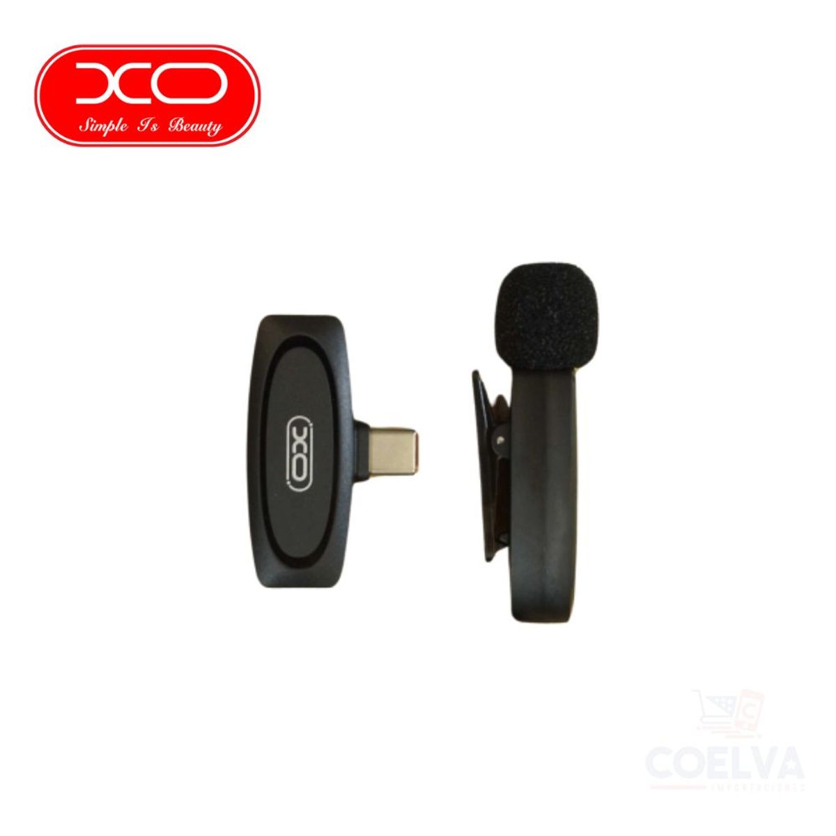 XO - Micrófono de Cuello XO-MKF08A Inalámbrico de Celular Tipo C - Negro