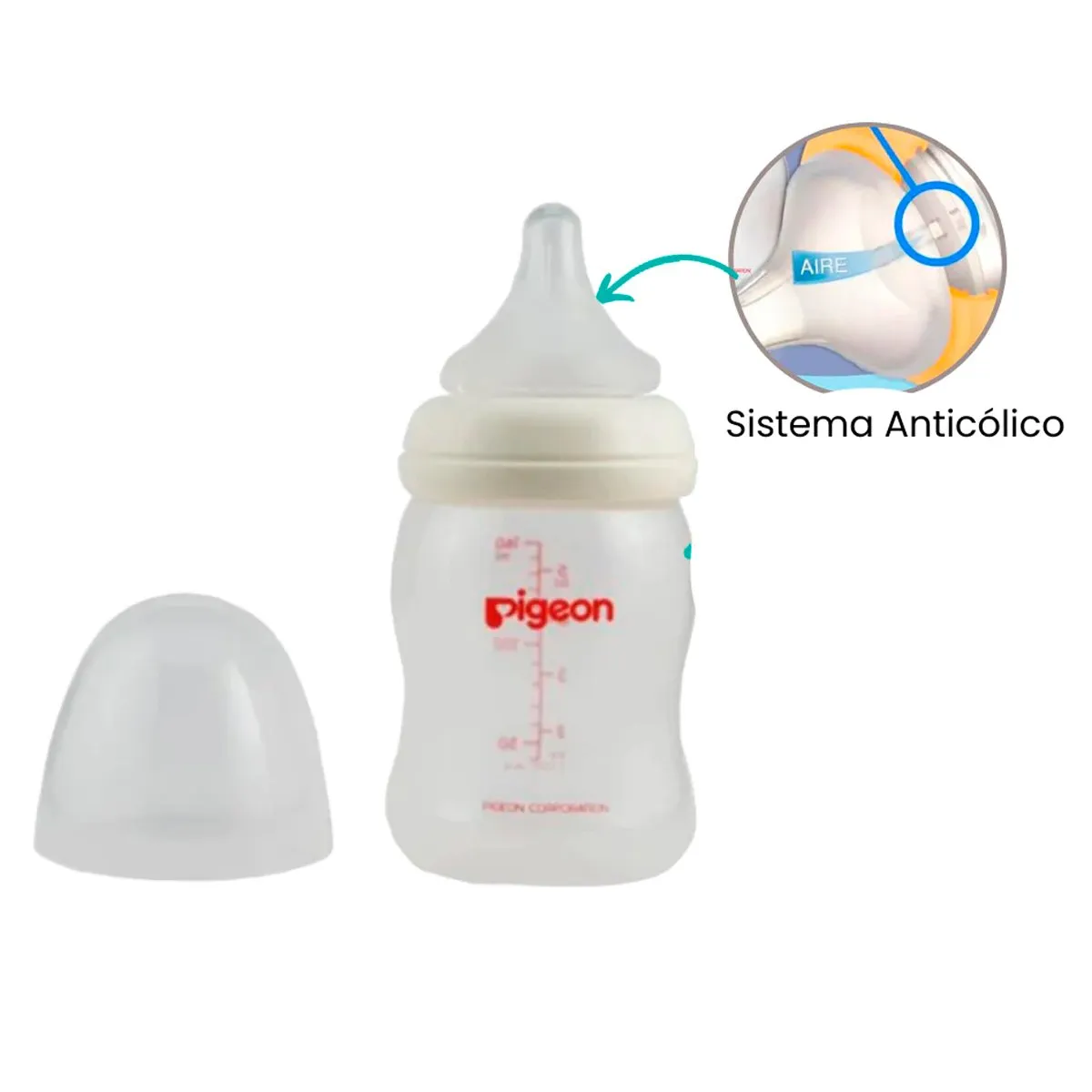PIGEON - Pack 2 Biberon 160ml Boca Ancha Pigeon
