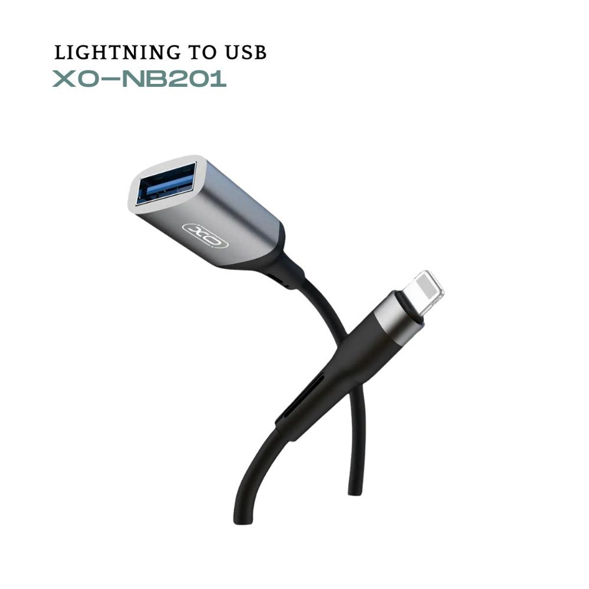 XO - XO NB201  Cable Adaptador de USB a Lightning con función OTG - BKGR