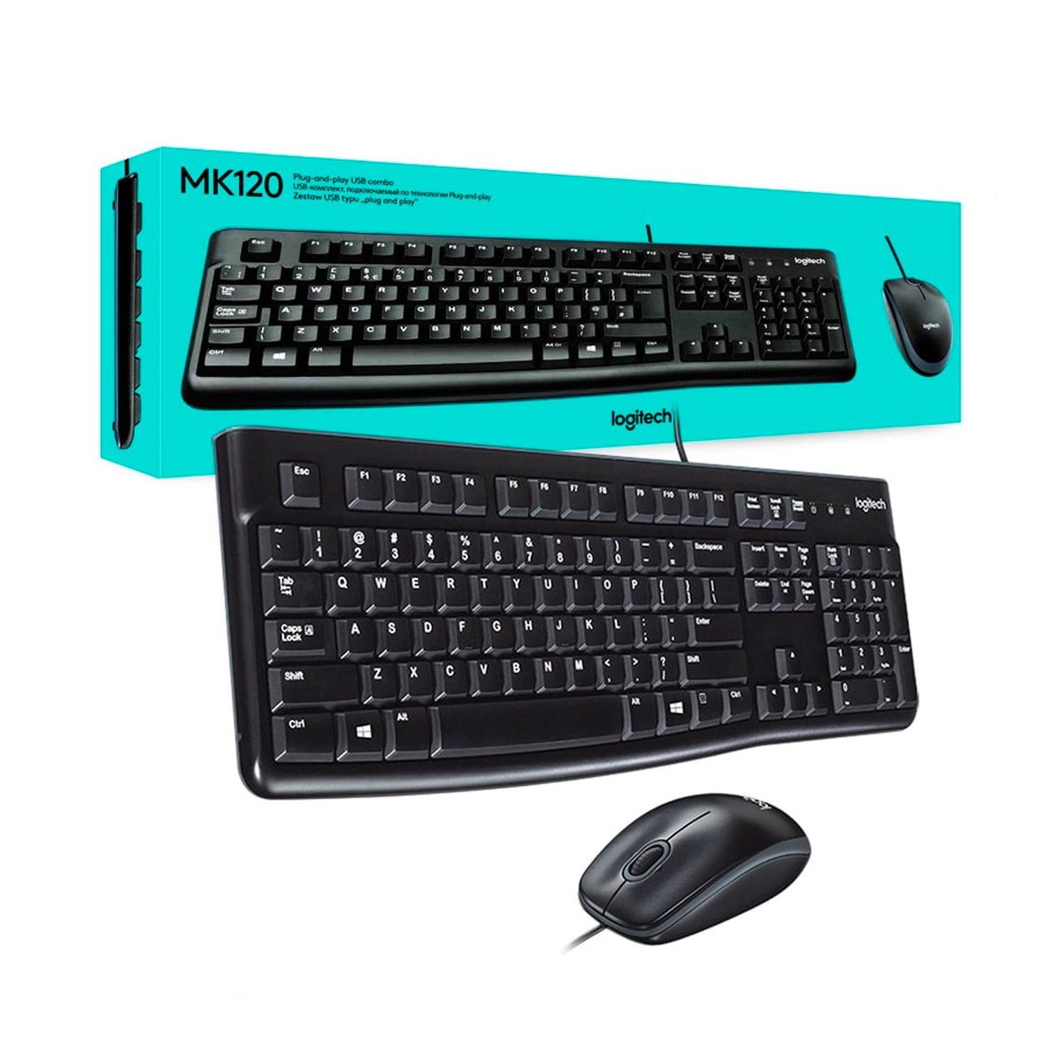 LOGITECH - KIT TECLADO Y MOUSE LOGITECH MK120 USB P/N: 920-004428