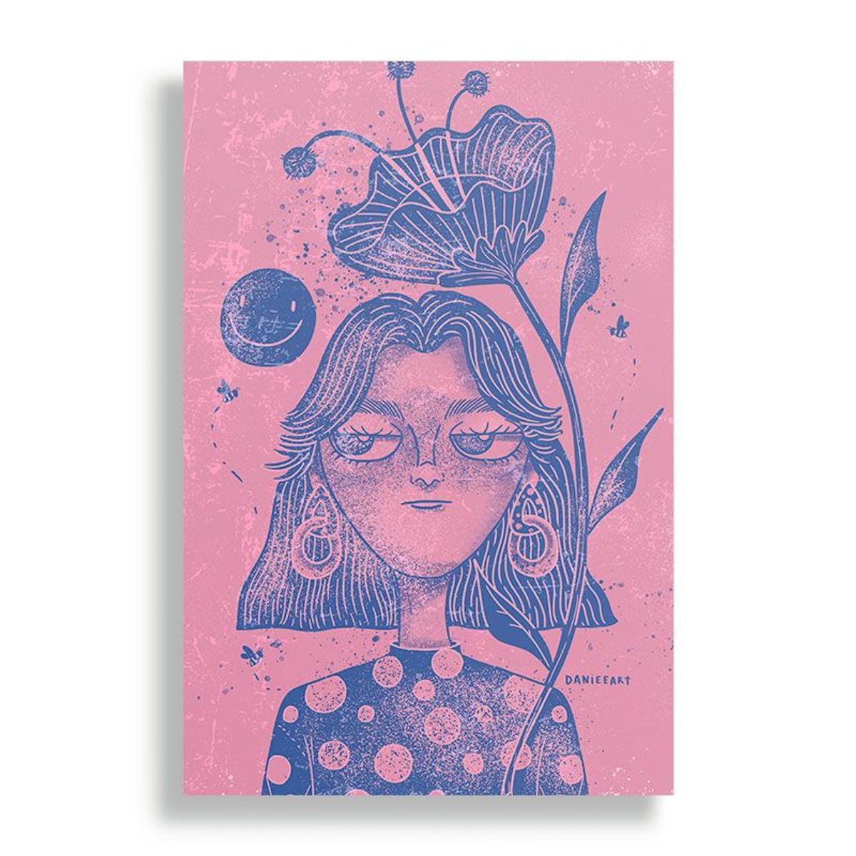 KUSTOMIT - Cuadro Decorativo Aluminio 20x30 - Flor happy