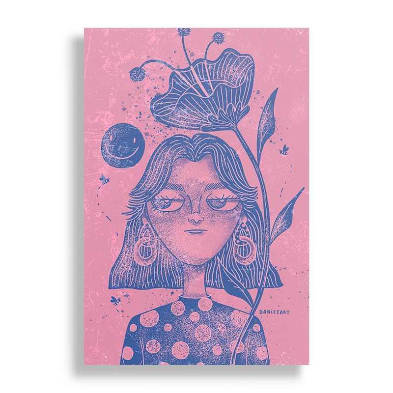 KUSTOMIT - Cuadro Decorativo Aluminio 20x30 - Flor happy