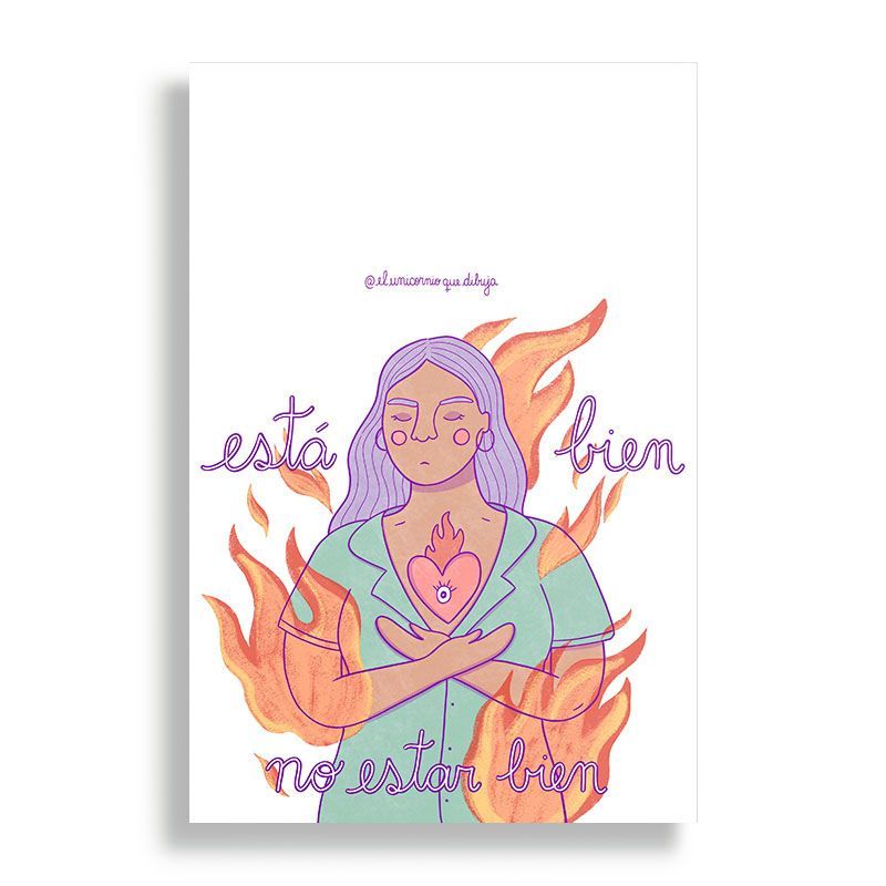 KUSTOMIT - Cuadro Decorativo Aluminio 20x30 - Esta bien no estar bien