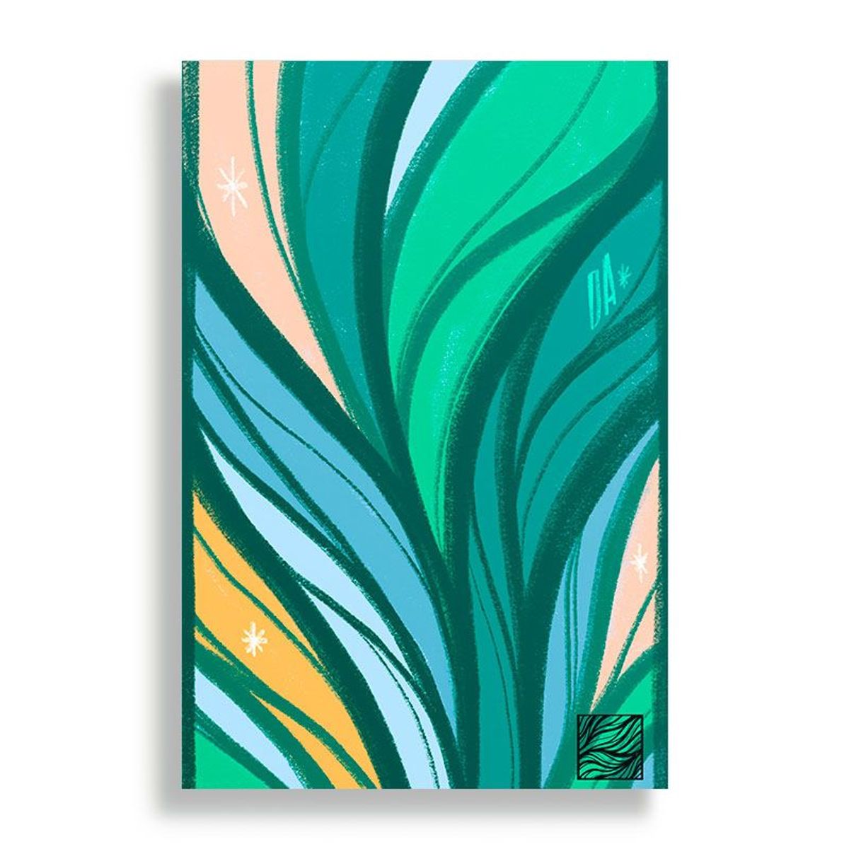 KUSTOMIT - Cuadro Decorativo Aluminio 20x30 - Ondas Verde