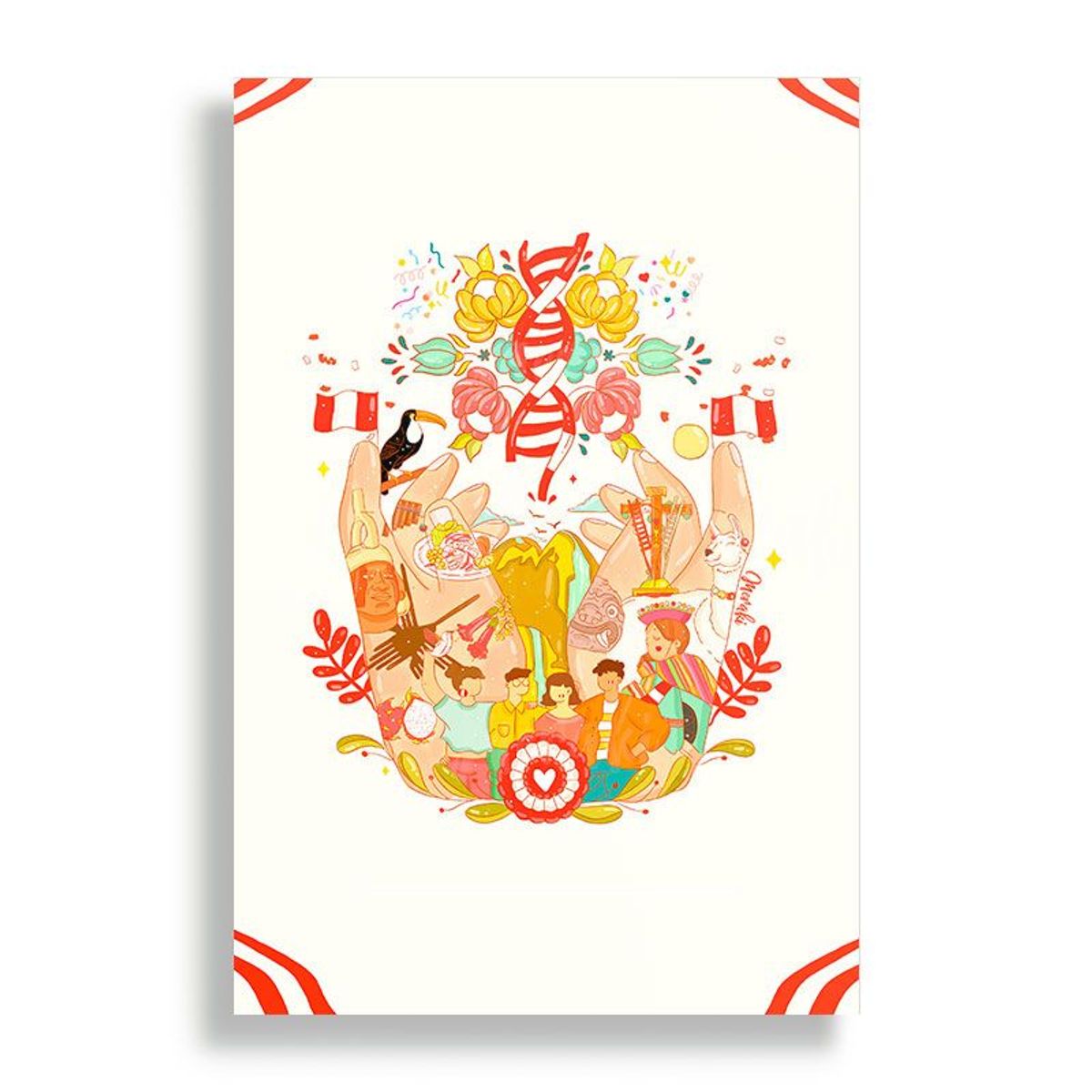 KUSTOMIT - Cuadro Decorativo Aluminio 20x30 - Arriba Perú