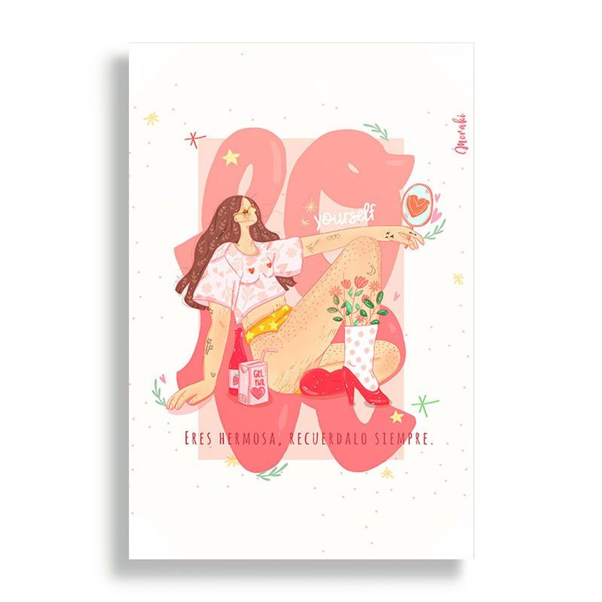 KUSTOMIT - Cuadro Decorativo Aluminio 20x30 - Love yourself