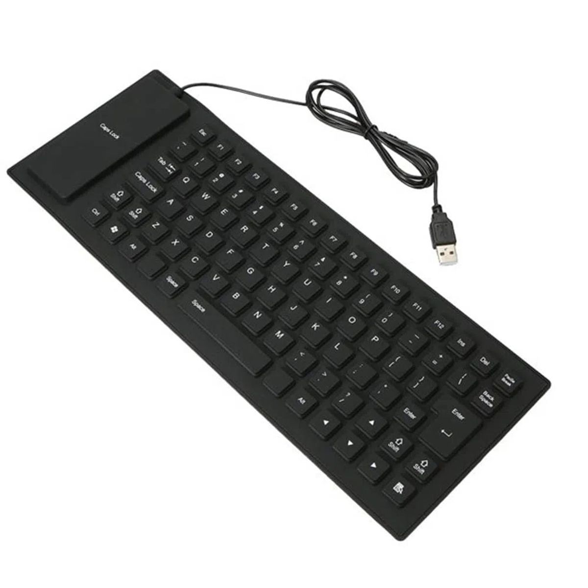 GENERICO - TECLADO BLUETOOTH FLEXIBLE SILICONA IMPERMEABLE USB PC ANDROID IOS
