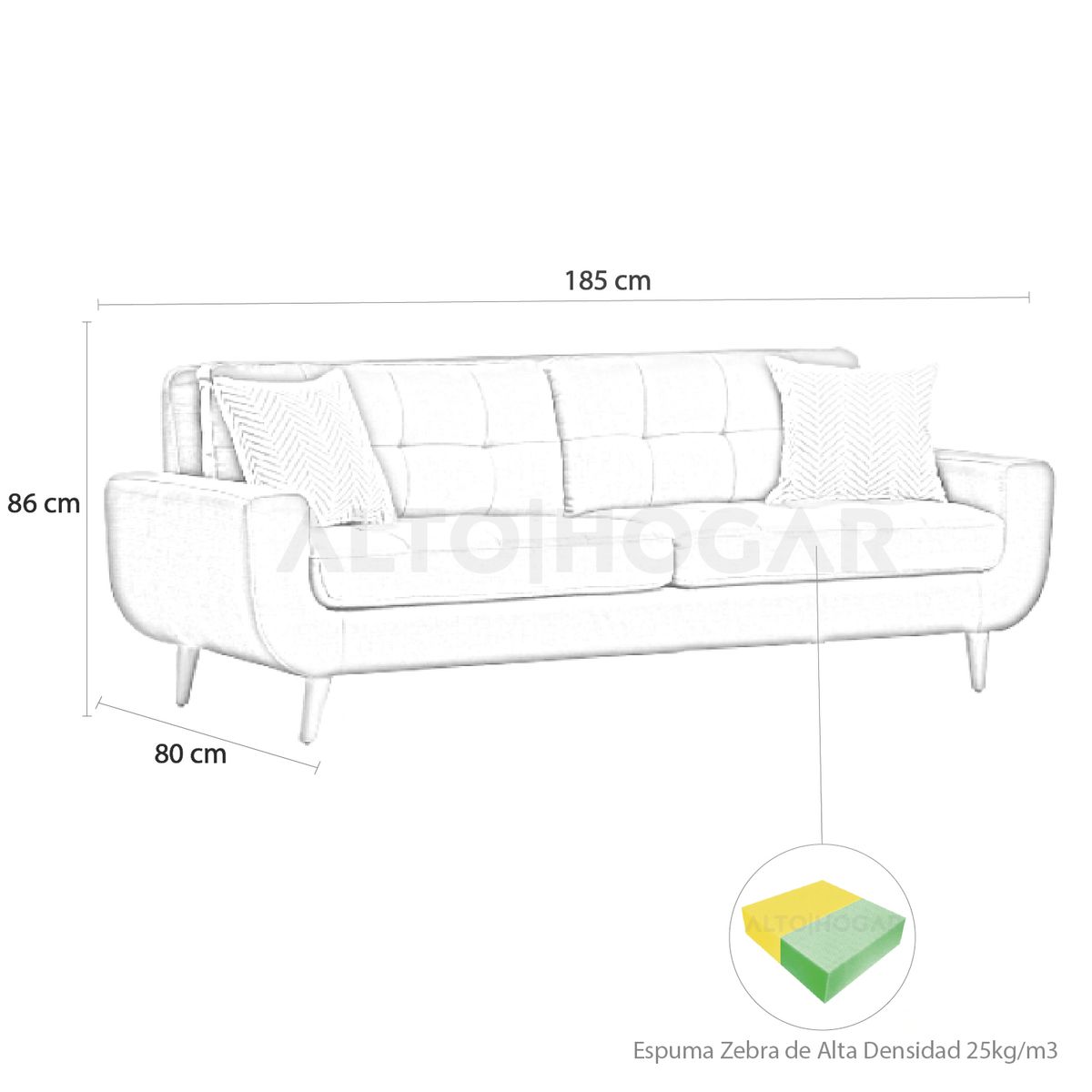 ALTO HOGAR - Juego de Sala 3 2 1 Karime Ocre - Tapiz Antifluido