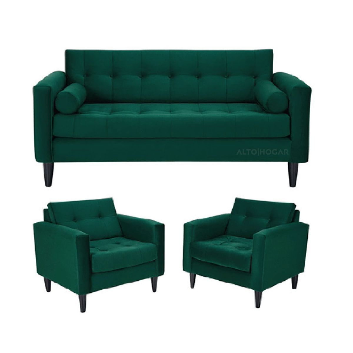 ALTO HOGAR - Juego de Sala 3 1 1 Jones Alto Hogar Verde Botella