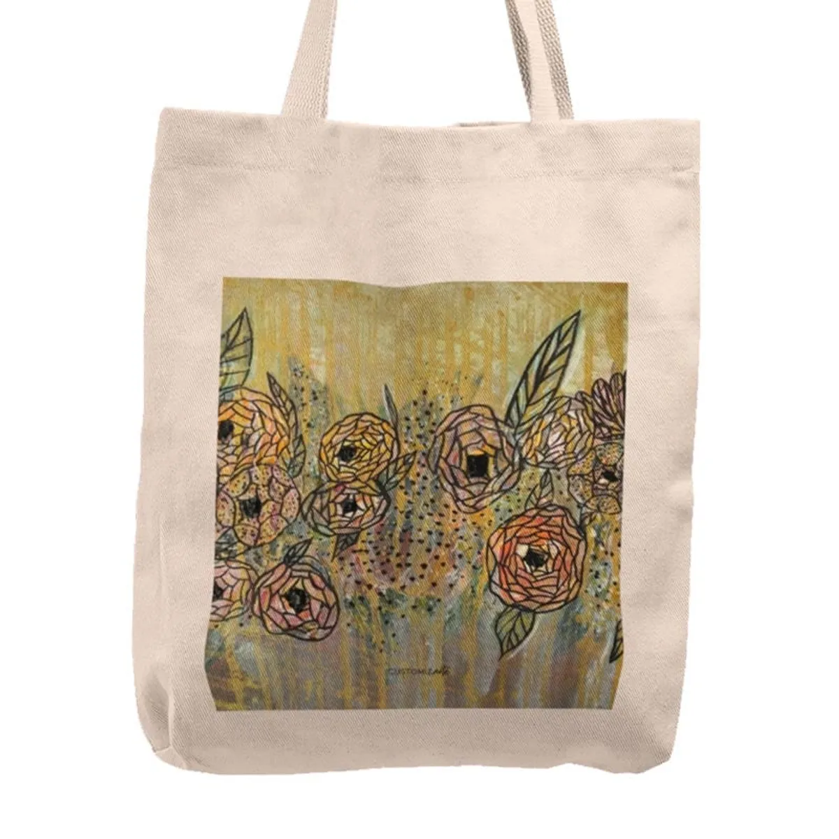 KUSTOMIT - Bolso Tela Tote Bag Cartera Playa - Jardin Dorado