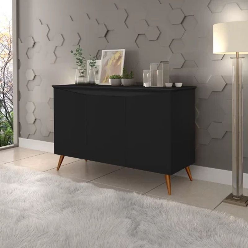 TU MESITA - Aparador Vajillero Vintage Reyes 100cm Negro TU MESITA