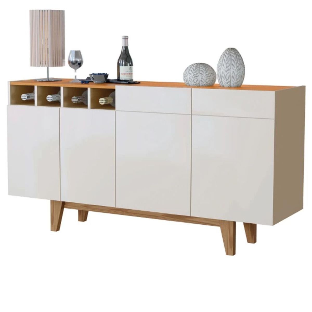 TU MESITA - Aparador elegante 4 puertas Dario color BlancoDuna TU MESITA