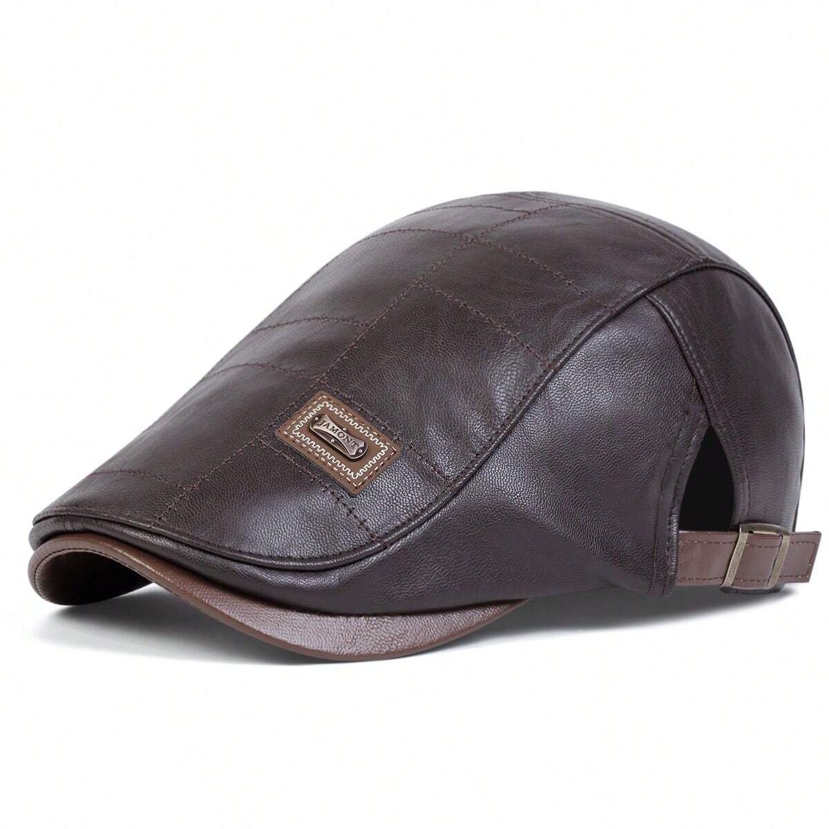 KAST PE - Boina Gorra Cuero PU Modelo ZLEEVO Correa regulable - 59 cm