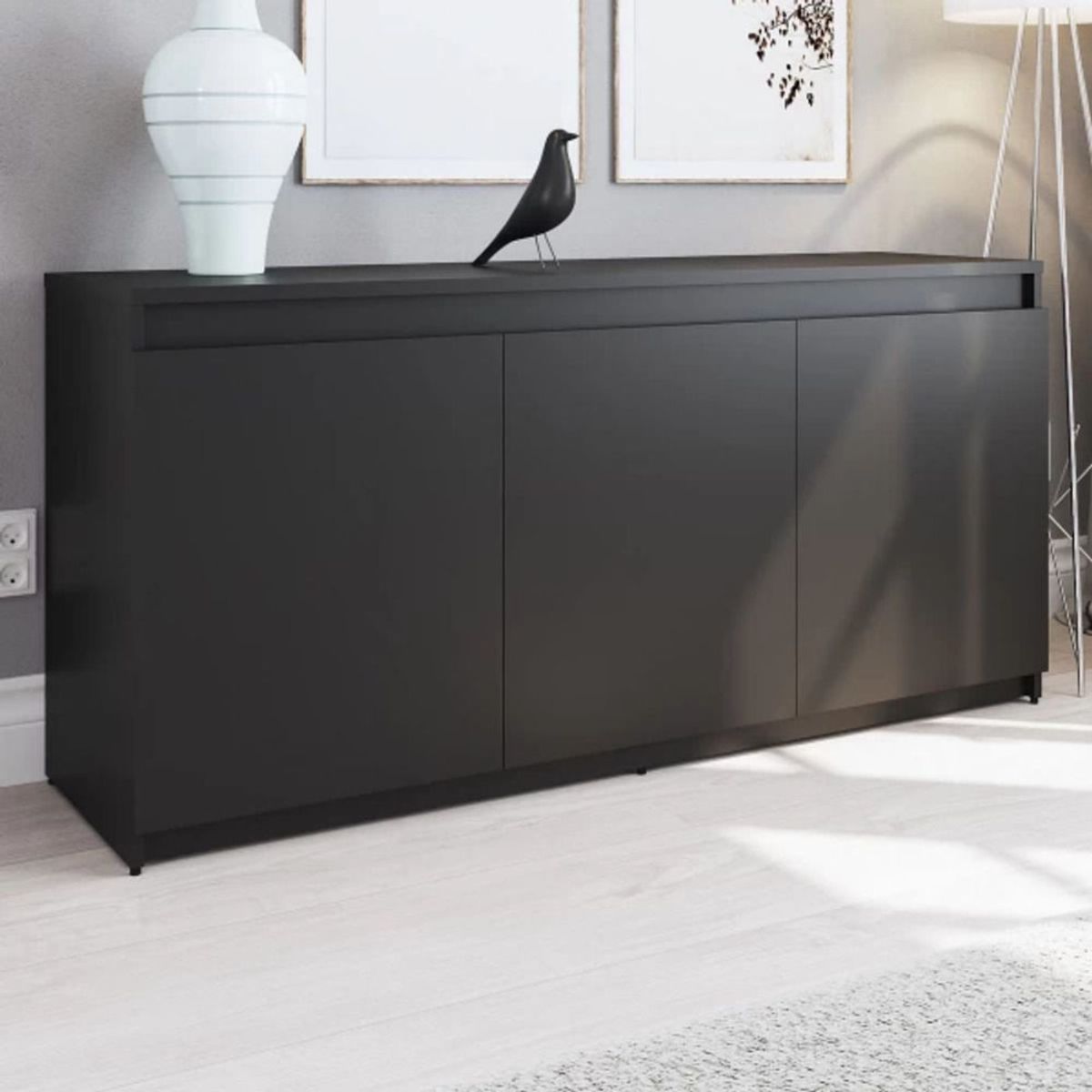 TU MESITA - Aparador Moderno 3 puertas Robert color Negro TU MESITA