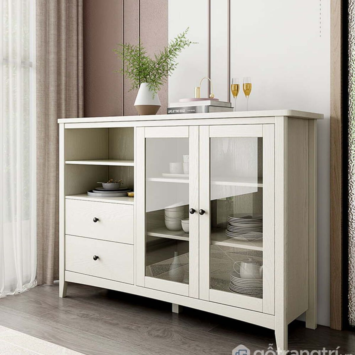 TU MESITA - Aparador de Cocina moderno Alicia color Blanco TU MESITA