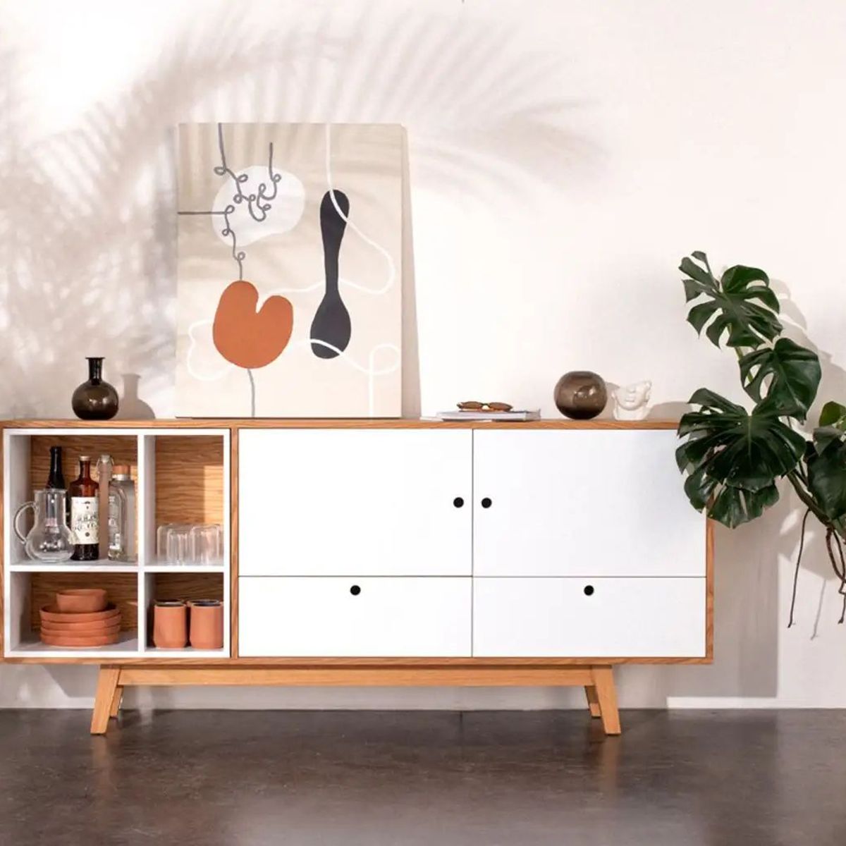 TU MESITA - Aparador Vajillero multiusos AVA color BlancoDuna TU MESITA