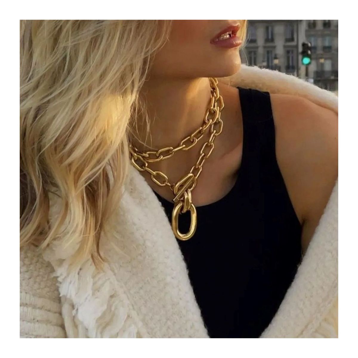 KAST PE - Cadena de Encanto - Collar con brillo sútil para mujer - Dorado