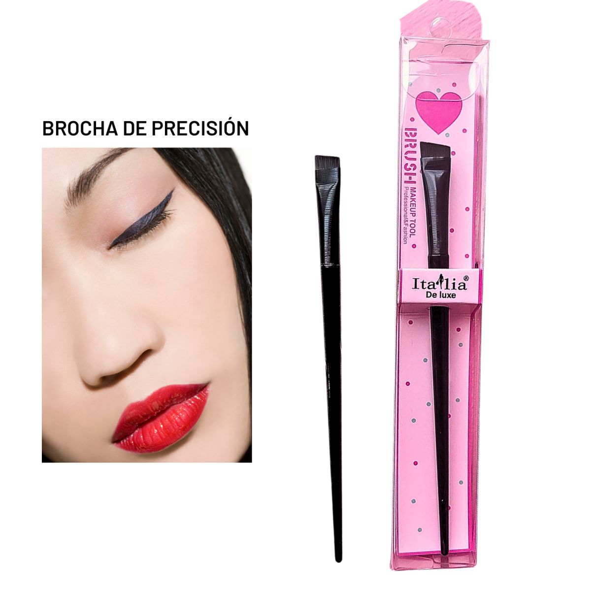 GENERICO - Brocha de precisión para cejas y delineado Italia Deluxe