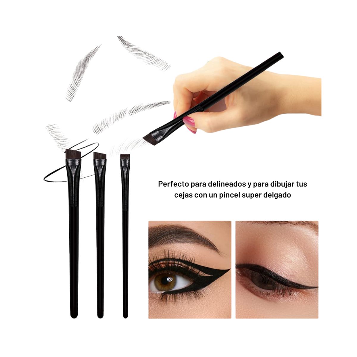 GENERICO - Brocha de precisión para cejas y delineado Italia Deluxe