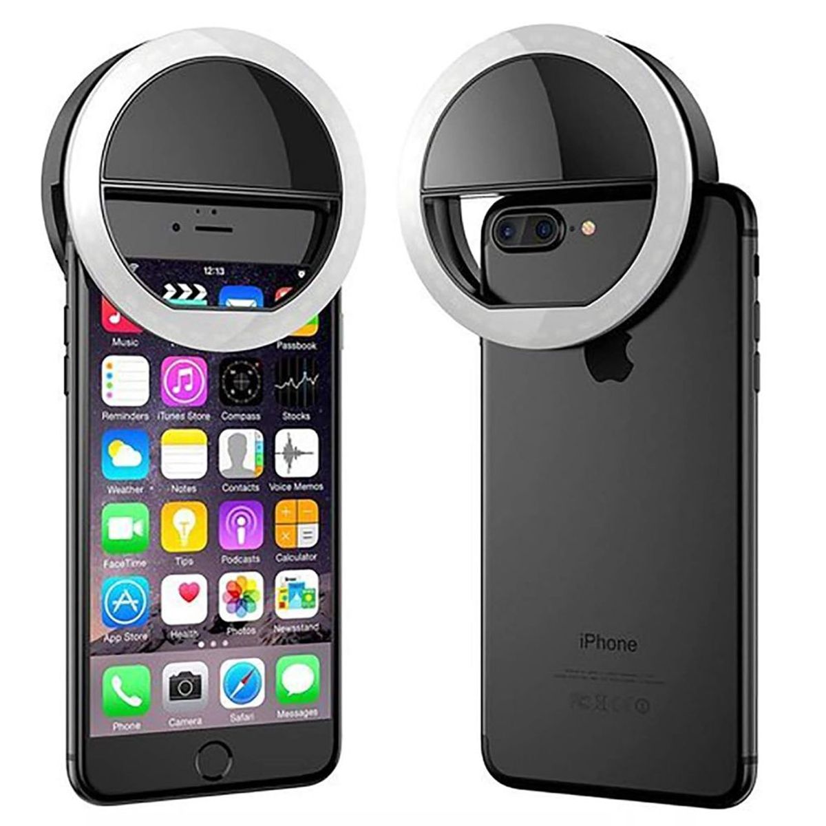 GENERICO - Mini Aro Selfie Anillo Luz Led  con Clip para Celular Negro