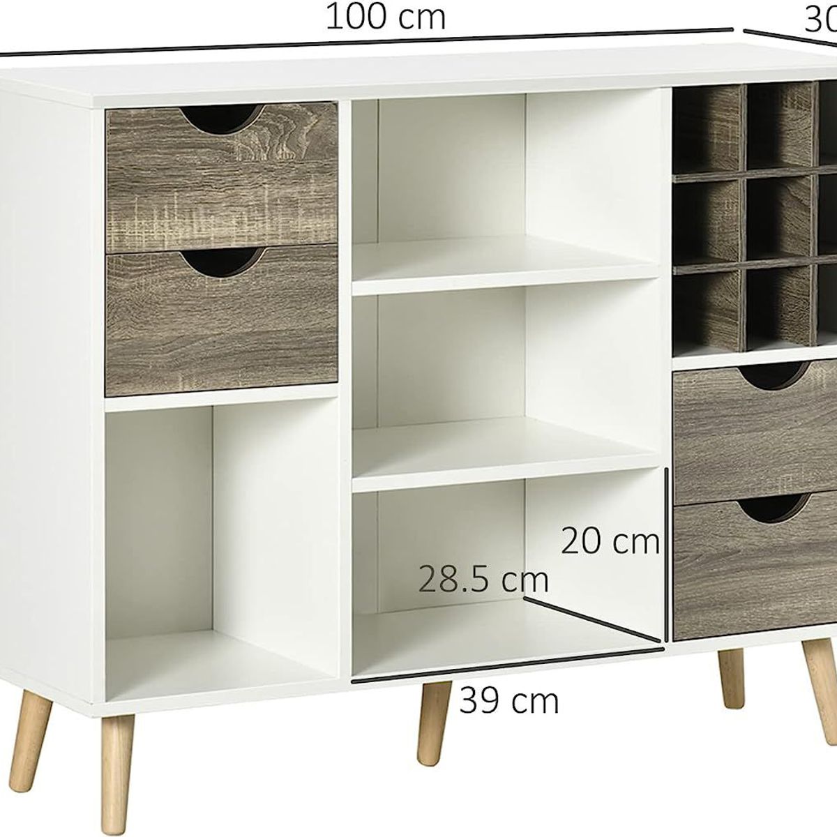 TU MESITA - Aparador Vintage Dino Gray 100cm TU MESITA