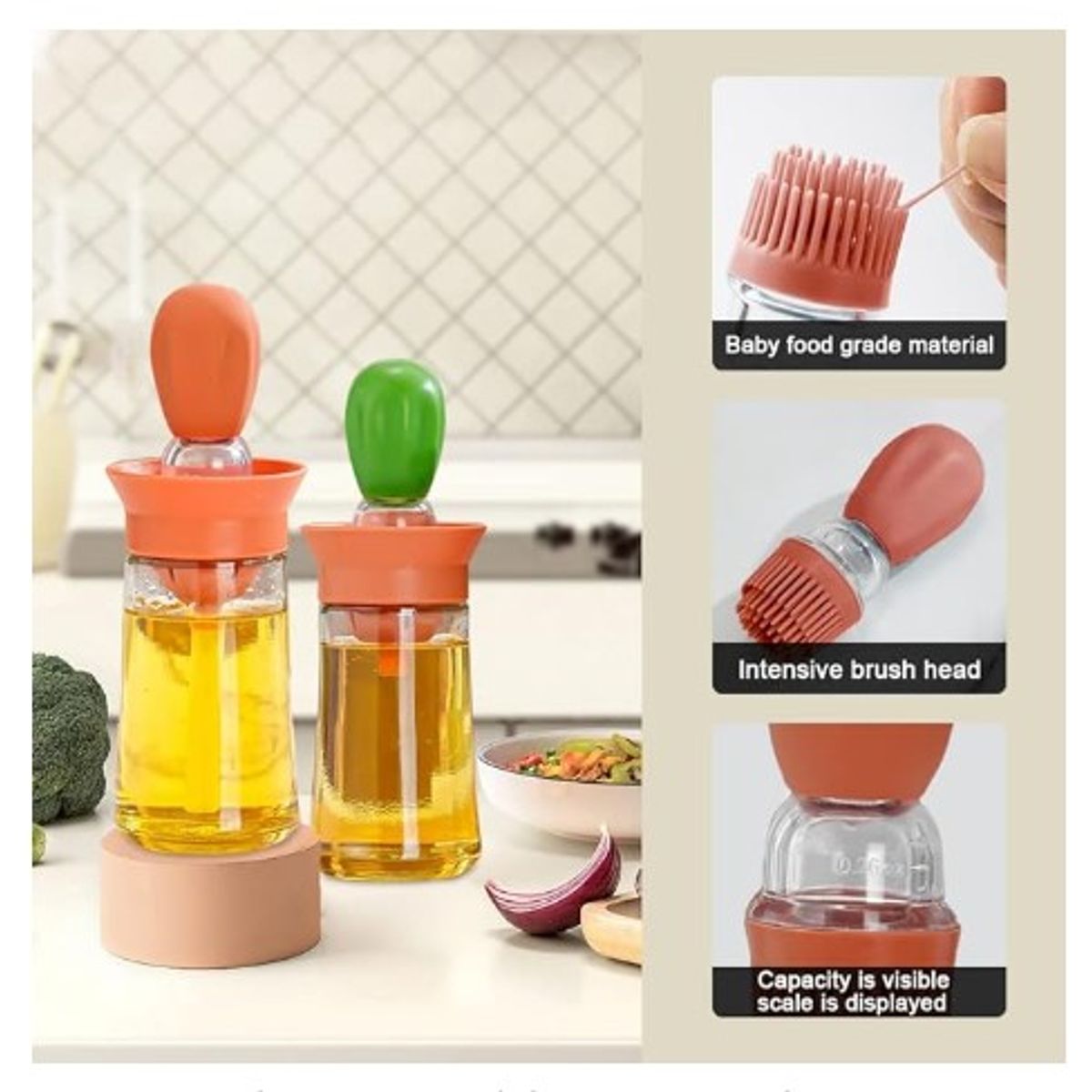 GENERICO - Botella de Aceite con Brocha de Silicona