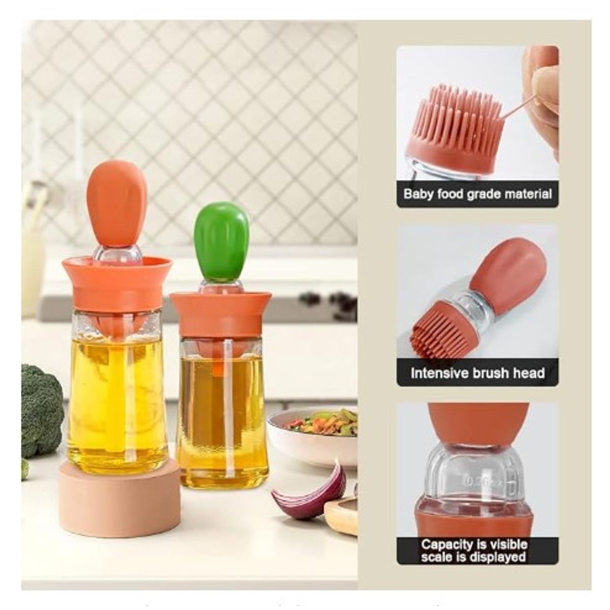 GENERICO - Botella de Aceite con Brocha de Silicona