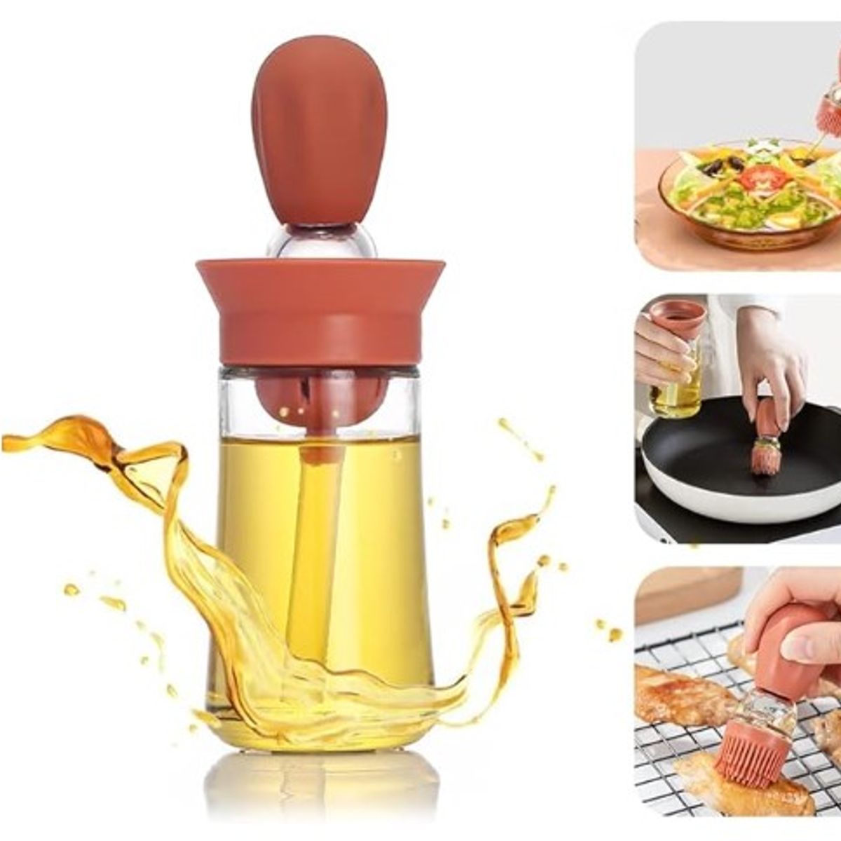 GENERICO - Botella de Aceite con Brocha de Silicona