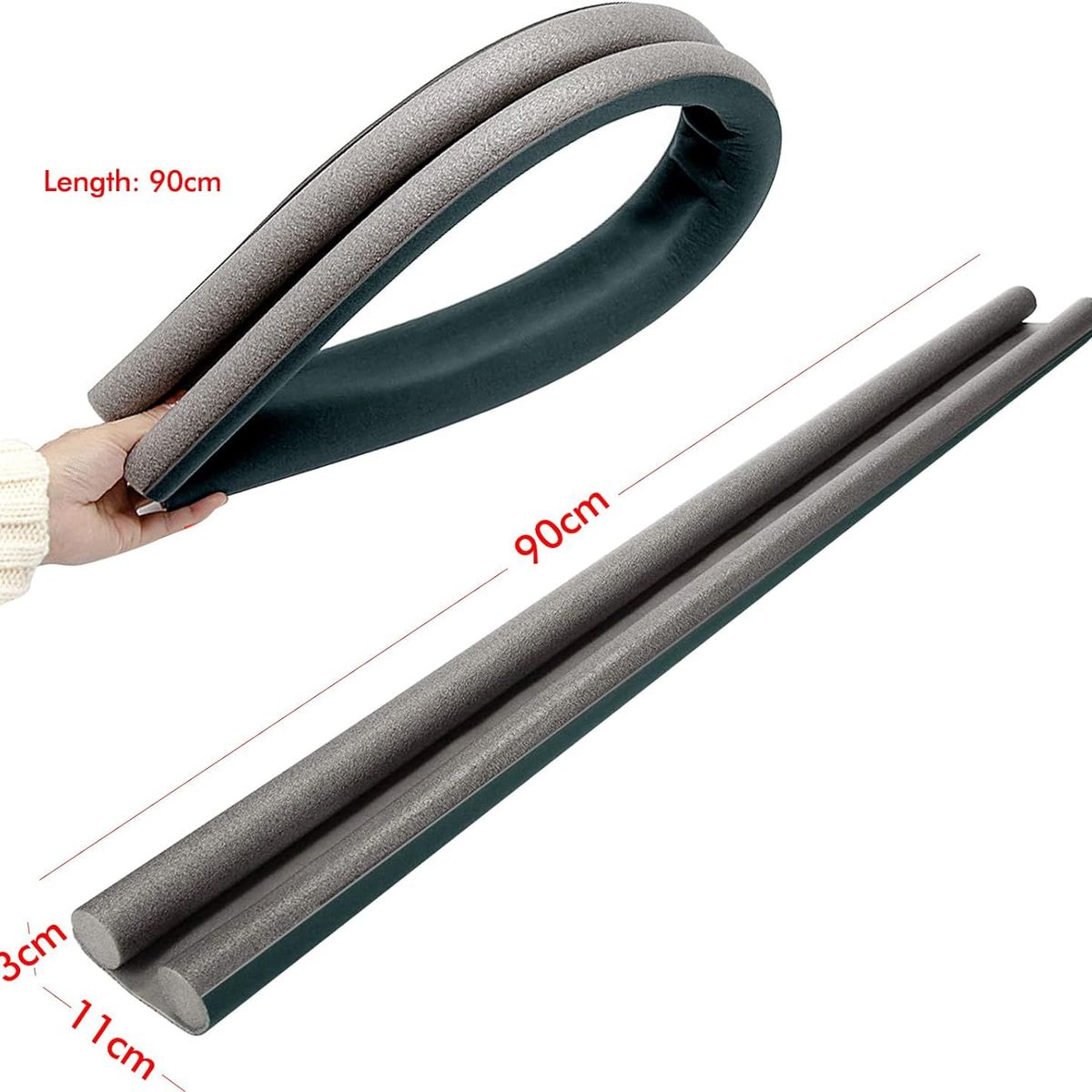 GENERICO - Pack de 2 Burlete Espuma Protector Puerta Bloqueador Polvo Suciedad