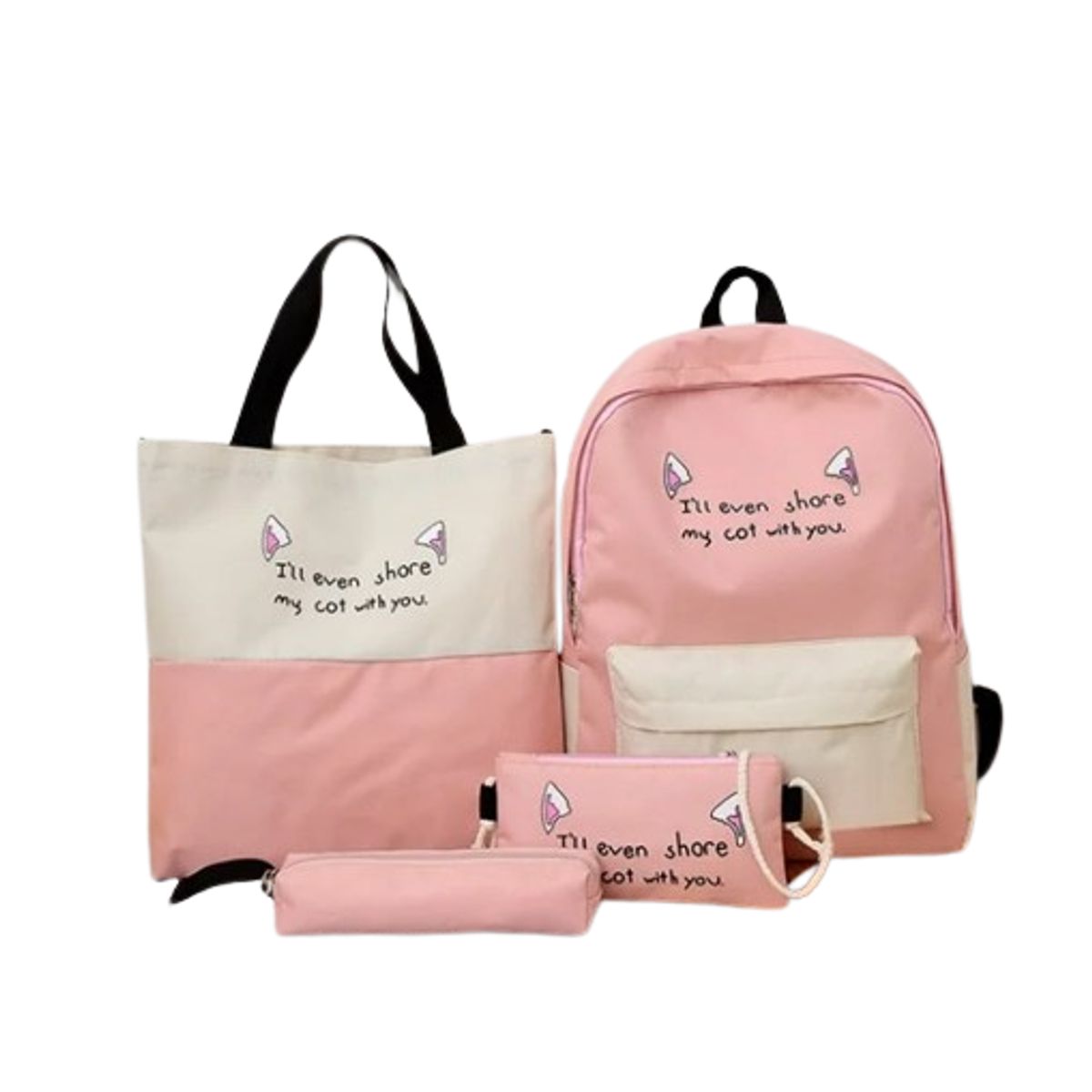GENERICO - Pack Mochila KWAII 4 en 1