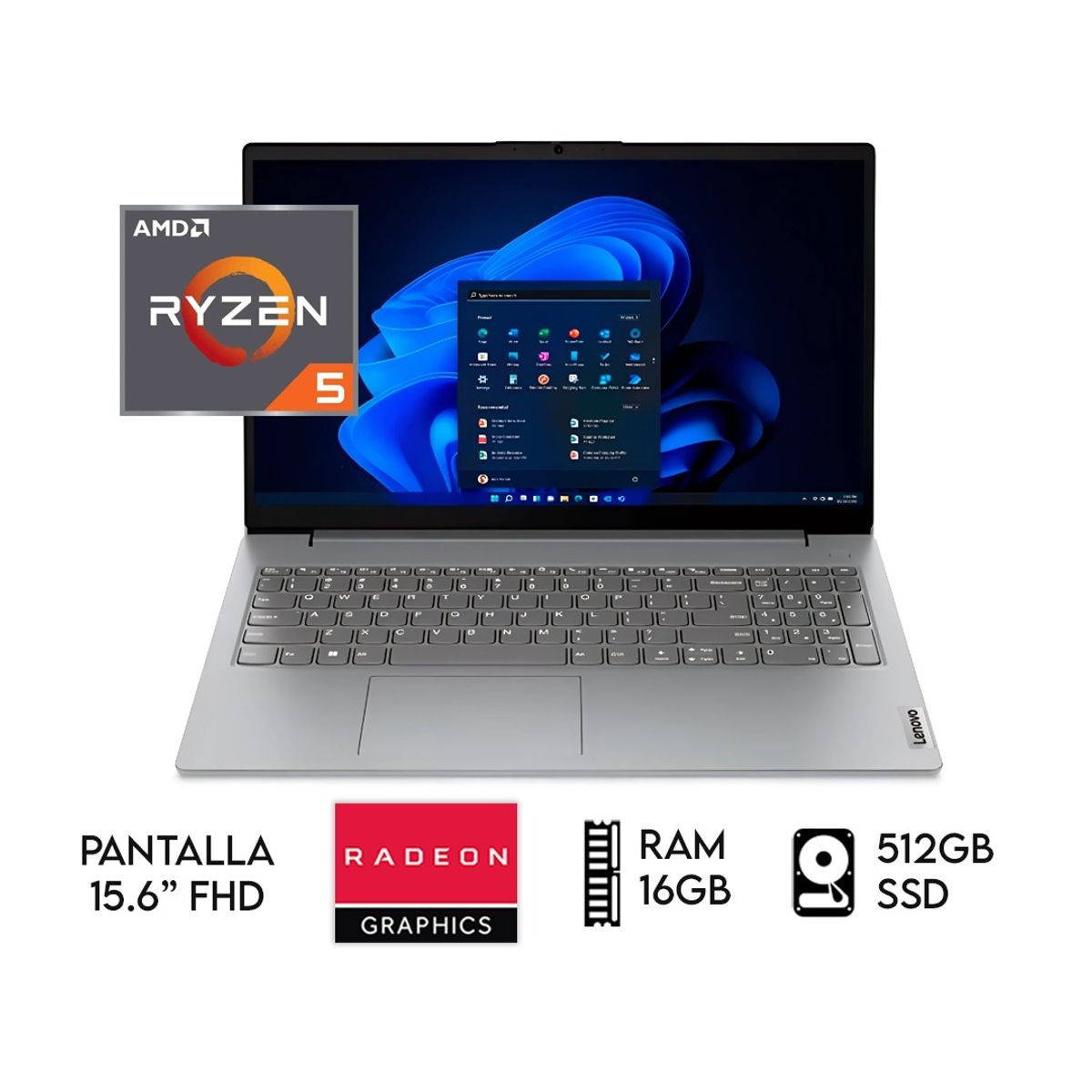 LENOVO - Laptop Lenovo V15 G4  Ryzen 5-7520U Ram 16GB, Disco  SSD 512GB  15.6 "FHD