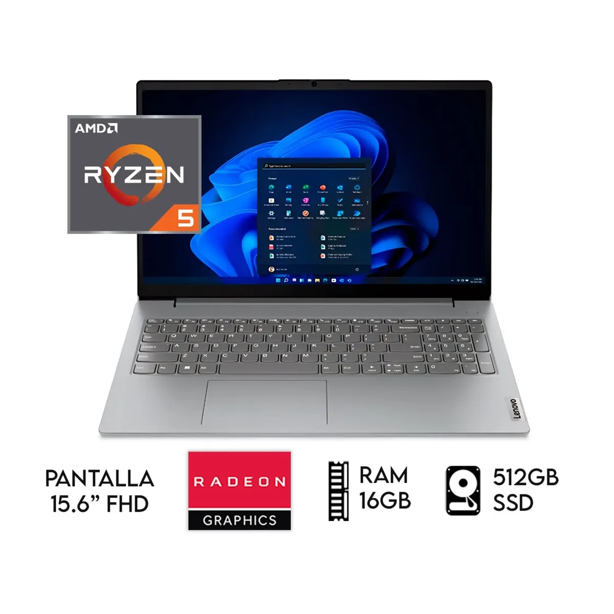 LENOVO - Laptop Lenovo V15 G4  Ryzen 5-7520U Ram 16GB, Disco  SSD 512GB  15.6 "FHD