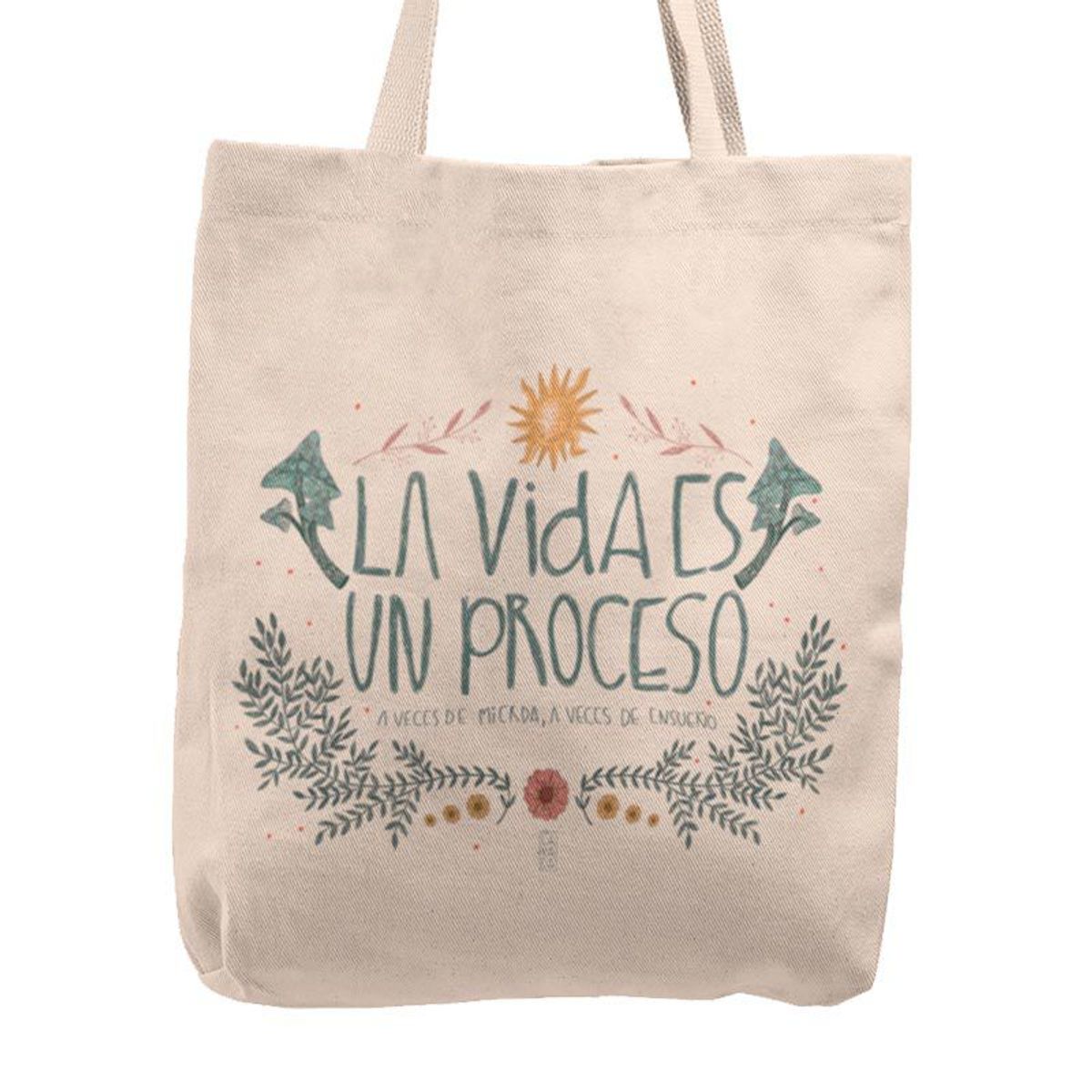 KUSTOMIT - Bolso Tela Tote Bag Cartera Playa - La vida es un proceso