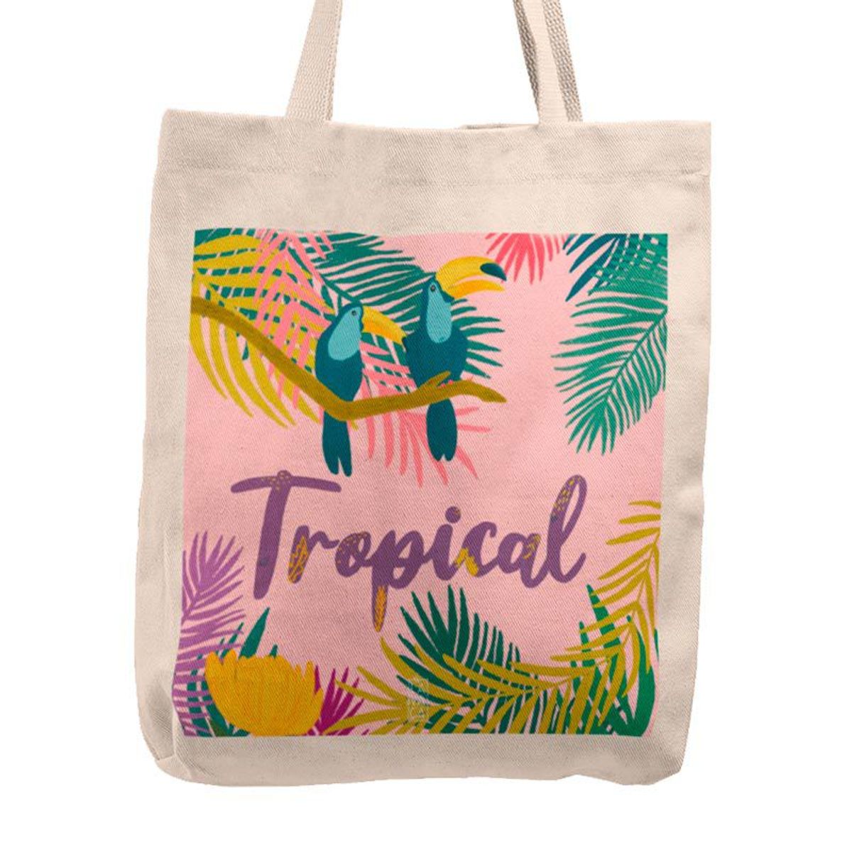 KUSTOMIT - Bolso Tela Tote Bag Cartera Playa - Tropical