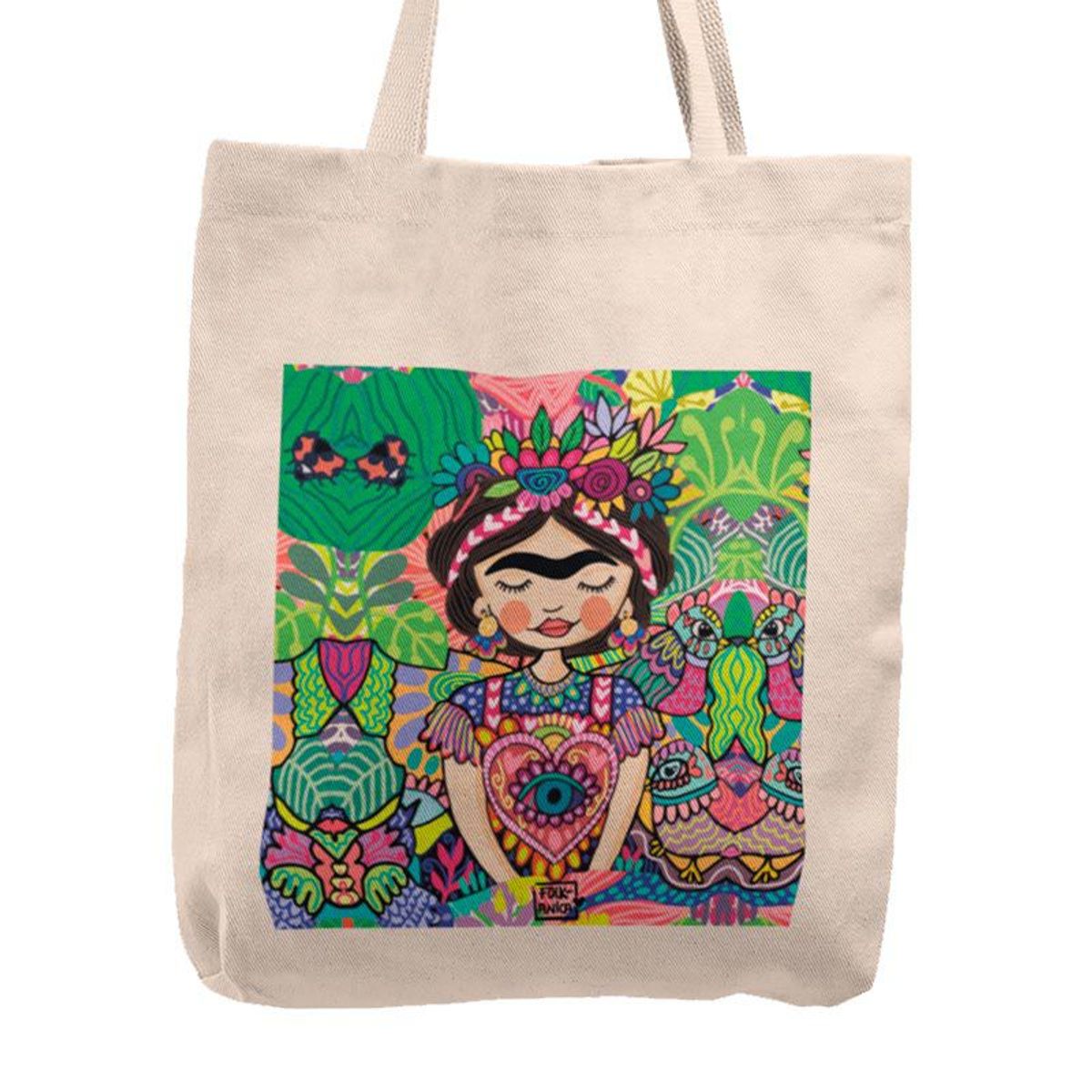 KUSTOMIT - Bolso Tela Tote Bag Cartera Playa - Frida jungle