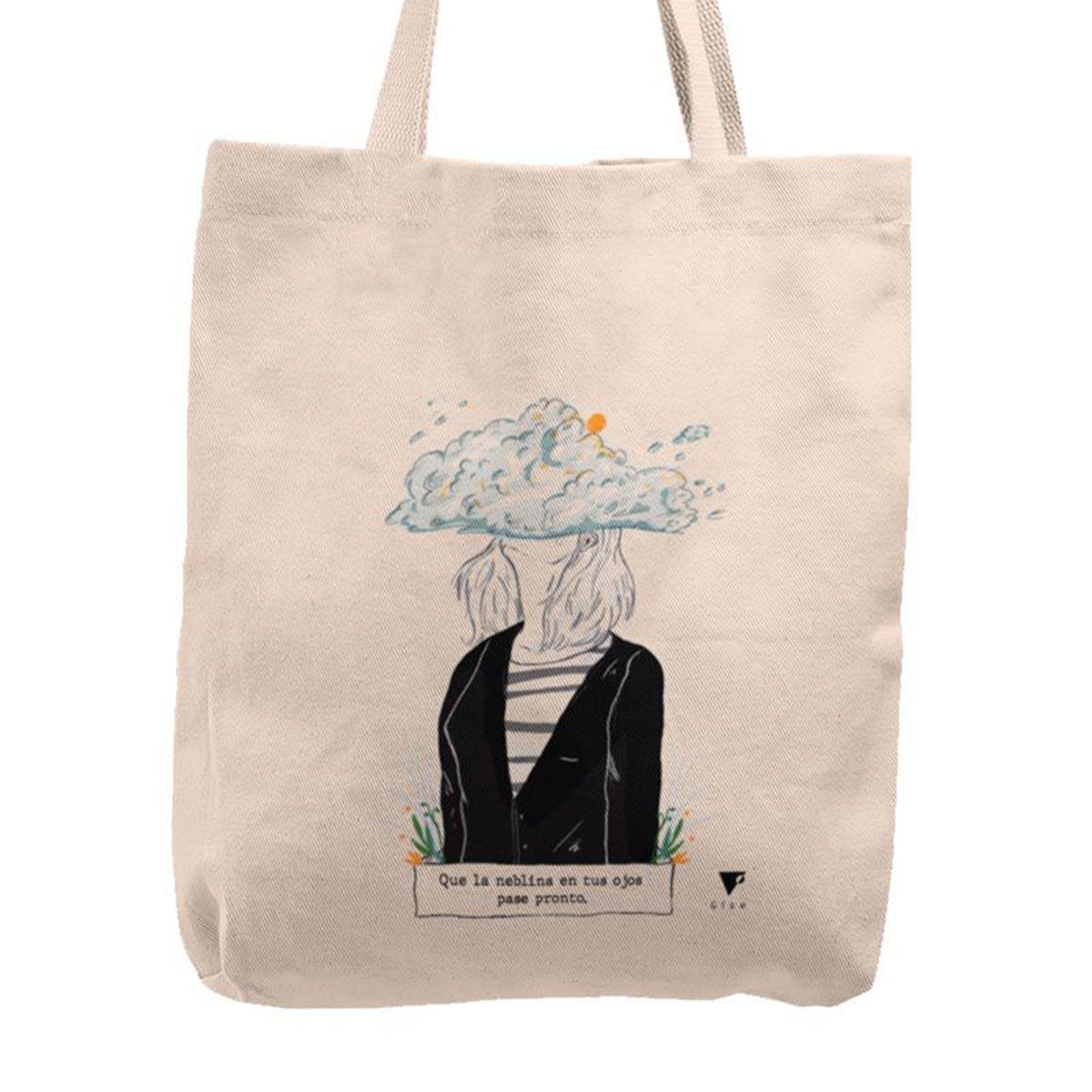 KUSTOMIT - Bolso Tela Tote Bag Cartera Playa - Neblina en tus ojos