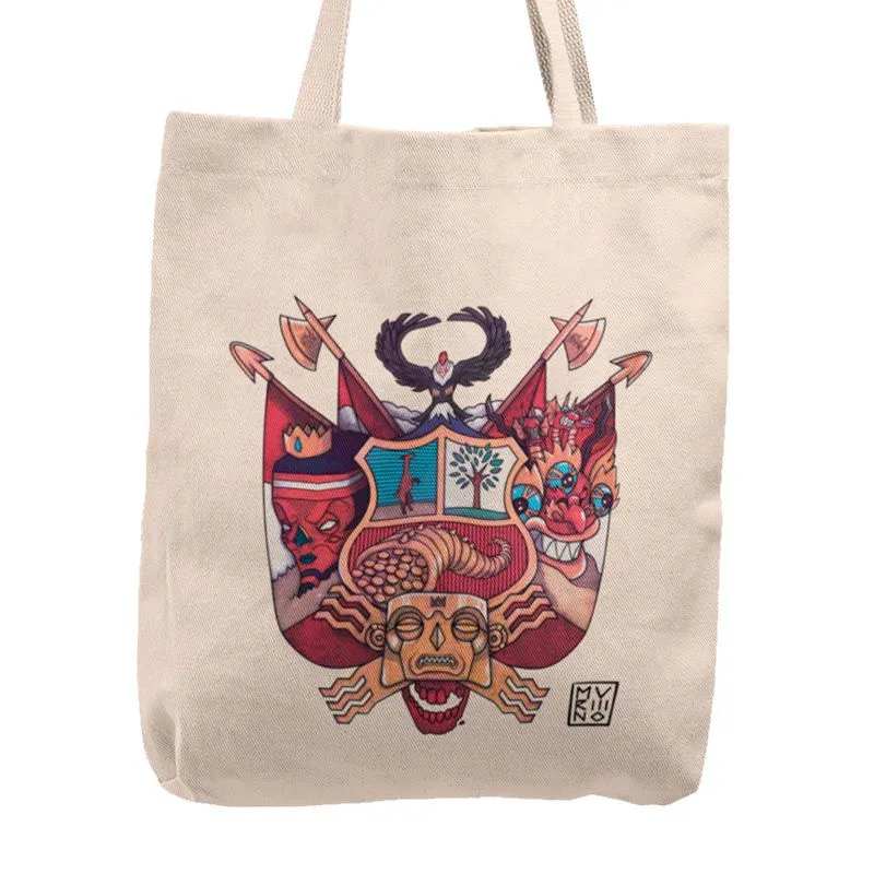 KUSTOMIT - Bolso Tela Tote Bag Cartera Playa - Escudo