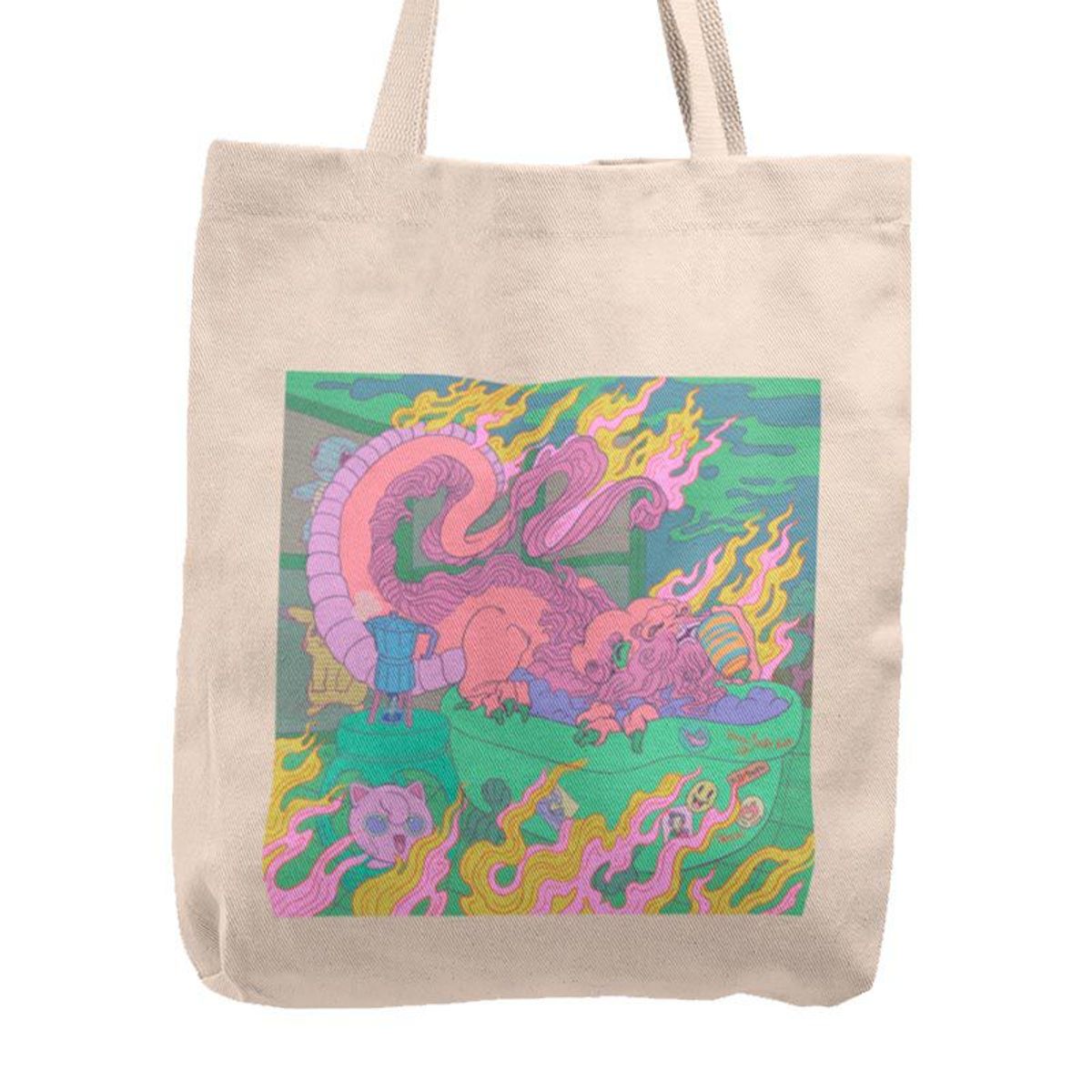 KUSTOMIT - Bolso Tela Tote Bag Cartera Playa - Burn