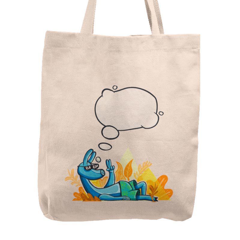 KUSTOMIT - Bolso Tela Tote Bag Cartera Playa - Llama Pensativa Chill